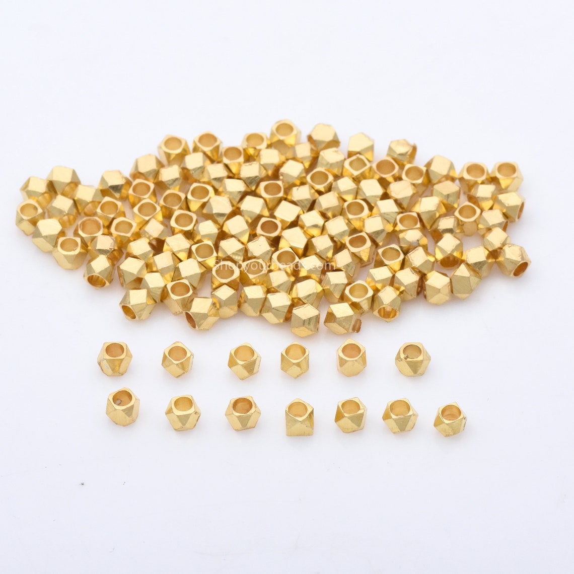 3mm 123pc Tiny Gold Plated Spacer Beads For Jewelry Making Etsy