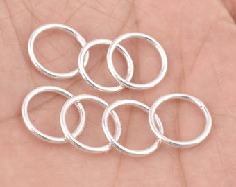 Silver Plated Jump-Rings, 16mm - 10pc Silver Close Jump Rings, O Jump-Rings for Jewelry Making