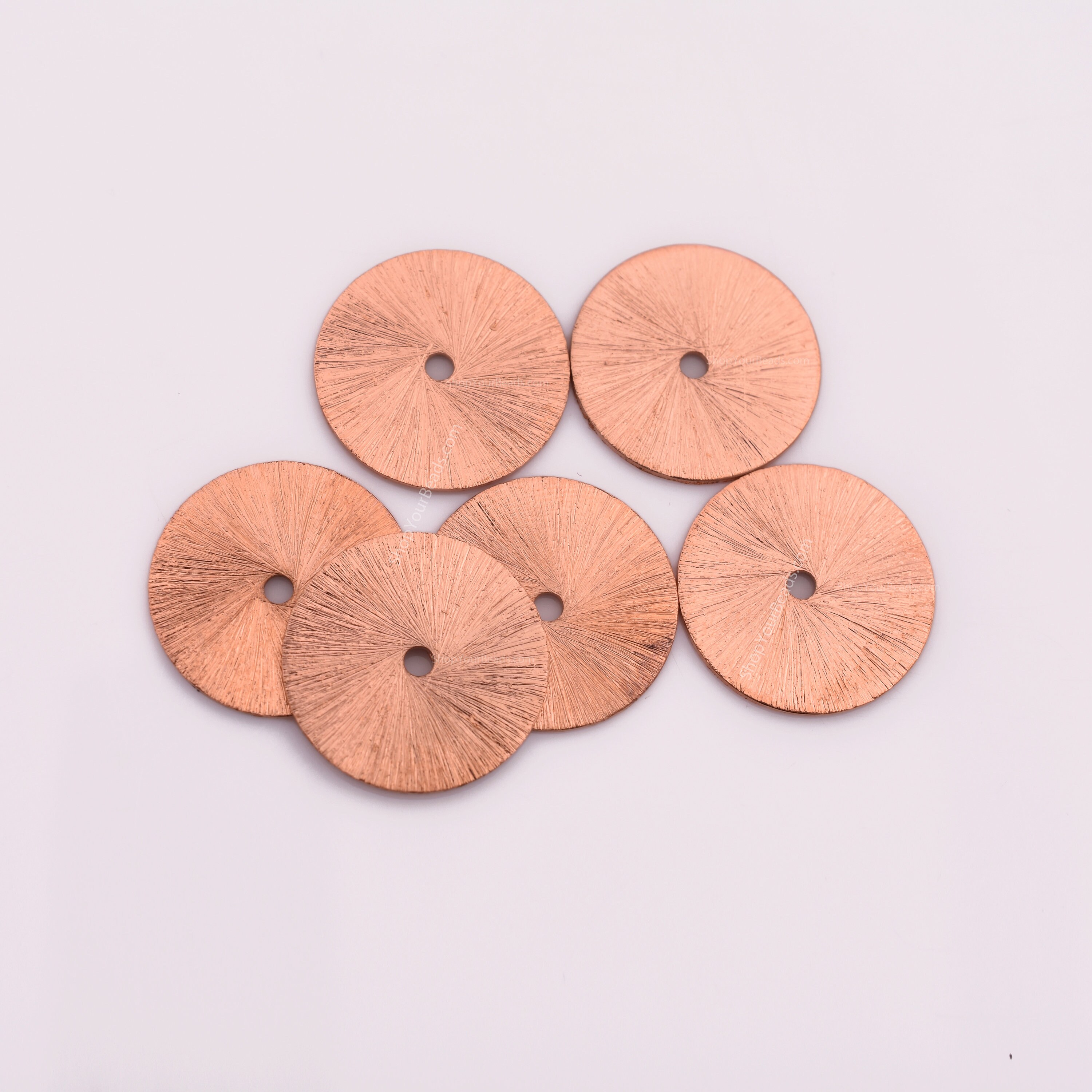 Copper Beads 8mm - 38pcs Flat copper disc spacers, brushed finish shiny  copper disk spacer beads for jewelry making, Copper Heishi Beads