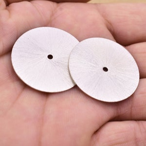 32mm - 2pc Silver Heishi Beads, Flat Silver Disc Beads, Silver Spacer Beads, Washer Bead, Silver Beads, Silver Disk Beads For Jewelry Making