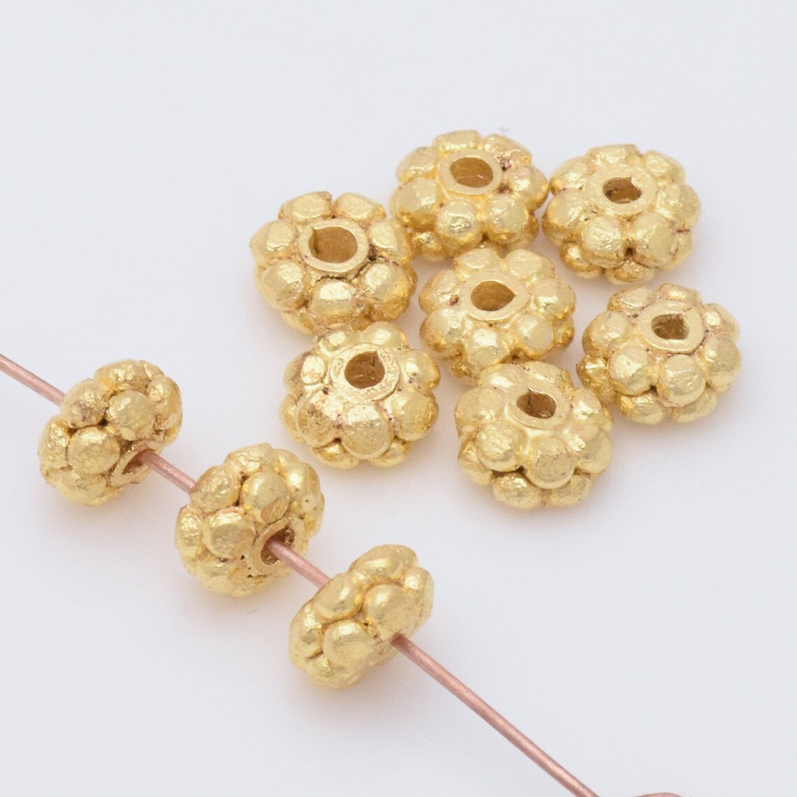 10pc8mm Gold Plated Daisy Spacer Beads Bali Style Flower Etsy