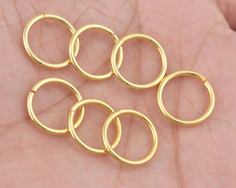 Gold Jump Ring 16mm - 12pc, Gold Plated Saw Cut Large Jump Rings