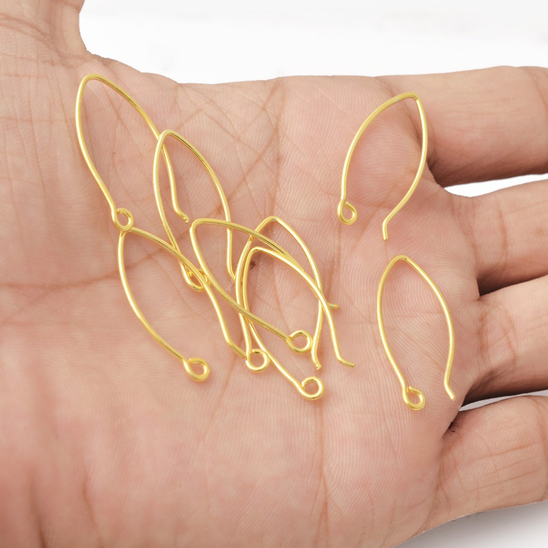 26pcs Gold Plated Ear Wire for Jewelry Making, Handmade Earwires