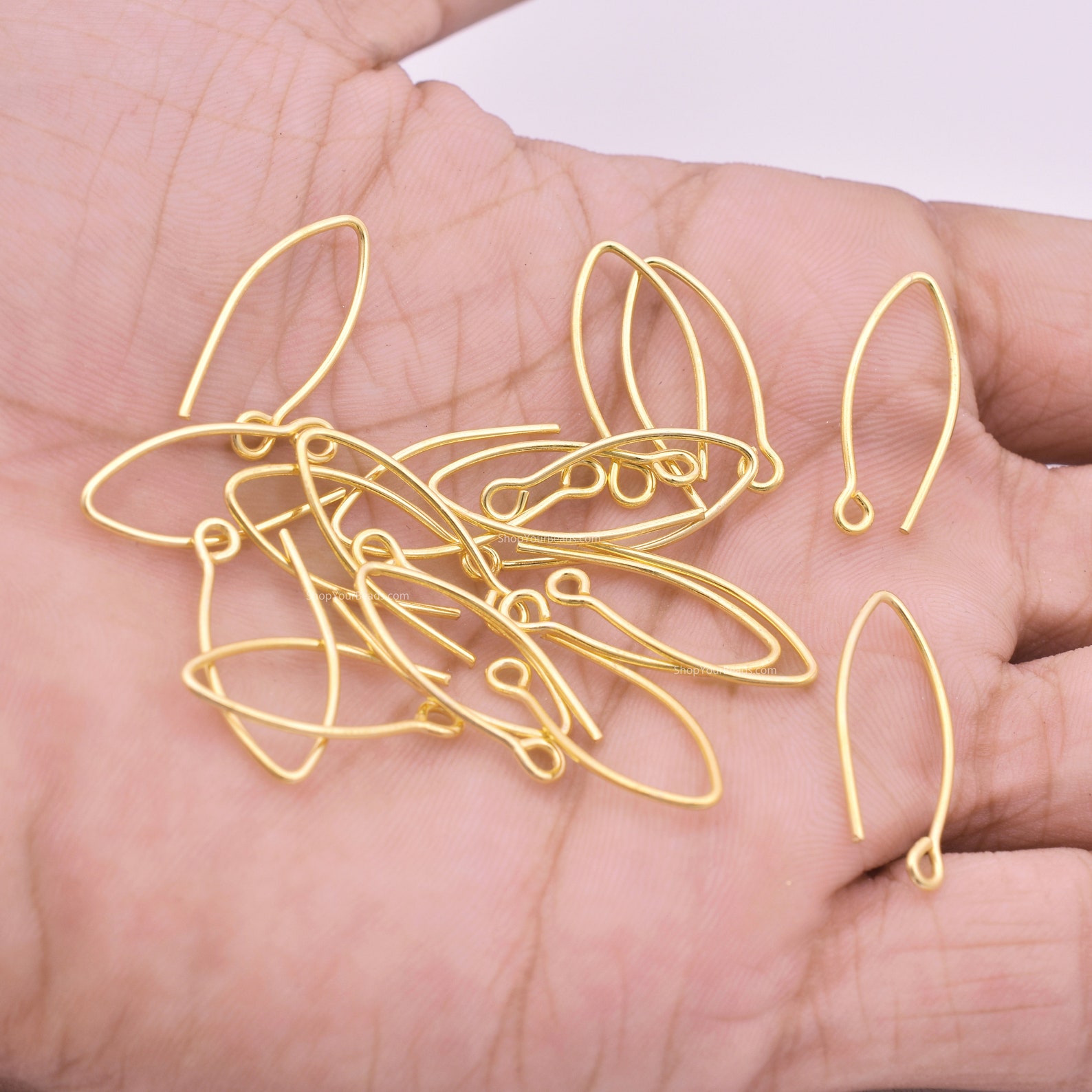 22mm 30pcs Gold Plated Ear Wire for Jewelry Making Handmade Etsy