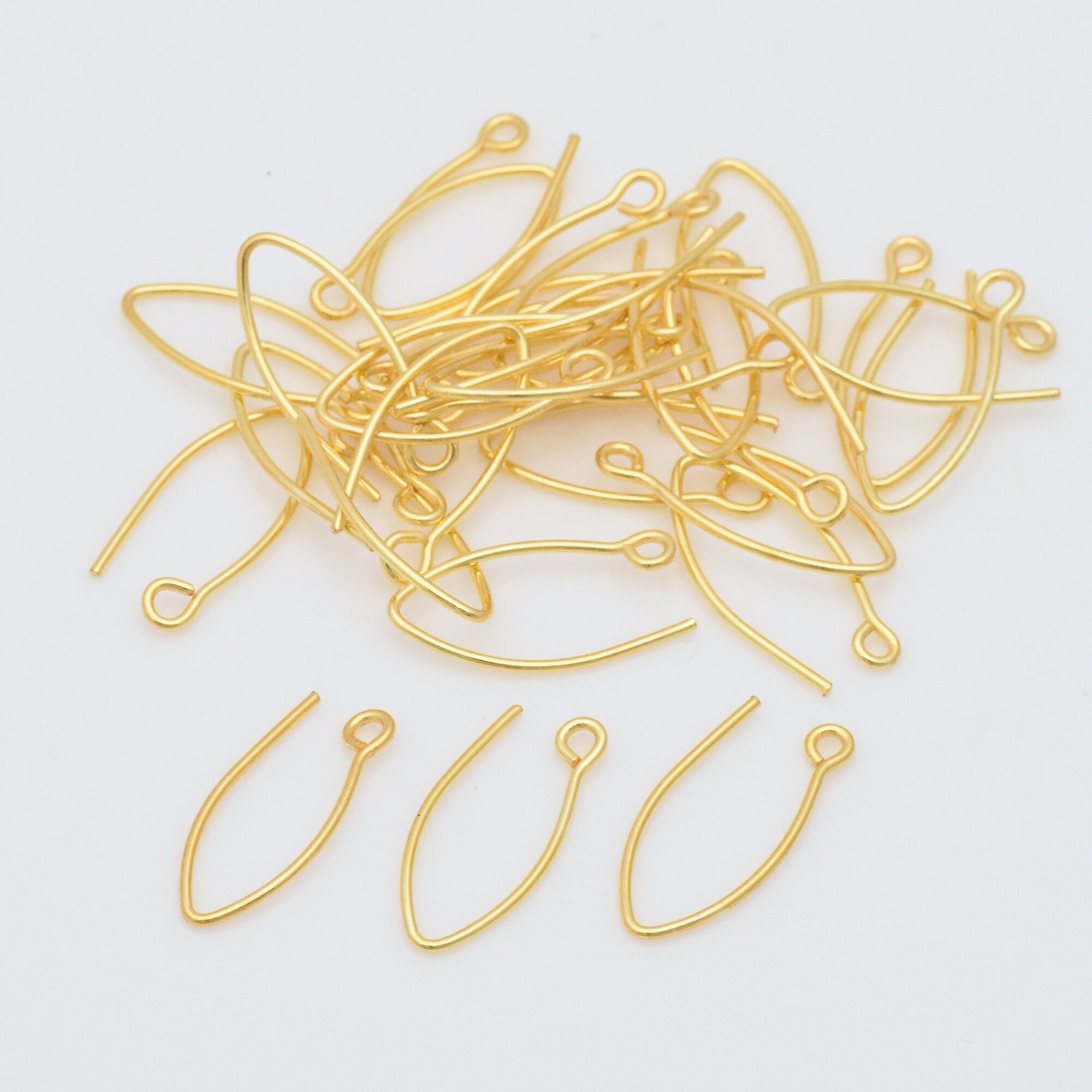 22mm30pcs Gold plated ear wire for jewelry making handmade Etsy
