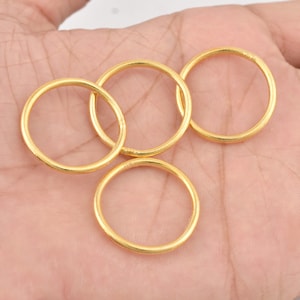 Gold Plated Jump-Ring, 25mm - 4pc Gold Large Jump Rings, Closed Round Jump-Rings for Jewelry Making, O Rings, Metal Jump-Rings