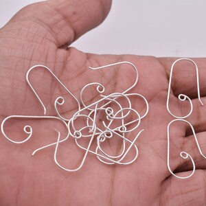 28 mm - 30 pièces - Crochets de boucles d&#39;oreilles en argent Fils pour accessoires de fabrication de bijoux, Composants pour la fabrication de boucles d&#39;oreilles, Accessoires de bijoux, Fait main, Plaqué argent