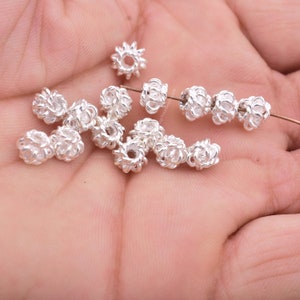 8mm - 15pcs Silver Spacer Beads Shiny Silver Beads, Bali Beads For Jewelry Making