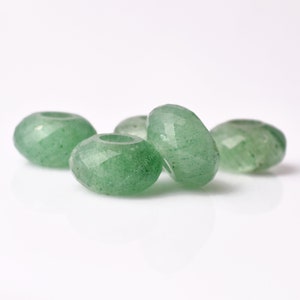 Large Hole Green Strawberry Quartz Gemstone Beads
