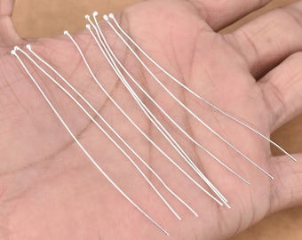 55pc Silver Plated Copper Ball Head Pins - 23 Gauge, 3 Inch