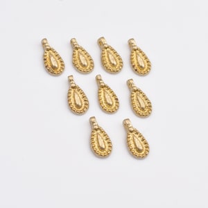 16mm - 20pcs Raw Brass Charms, Tribal Brass Pendants, Ethnic Charms , Boho Pendants For Jewelry Making And Micro Macrame