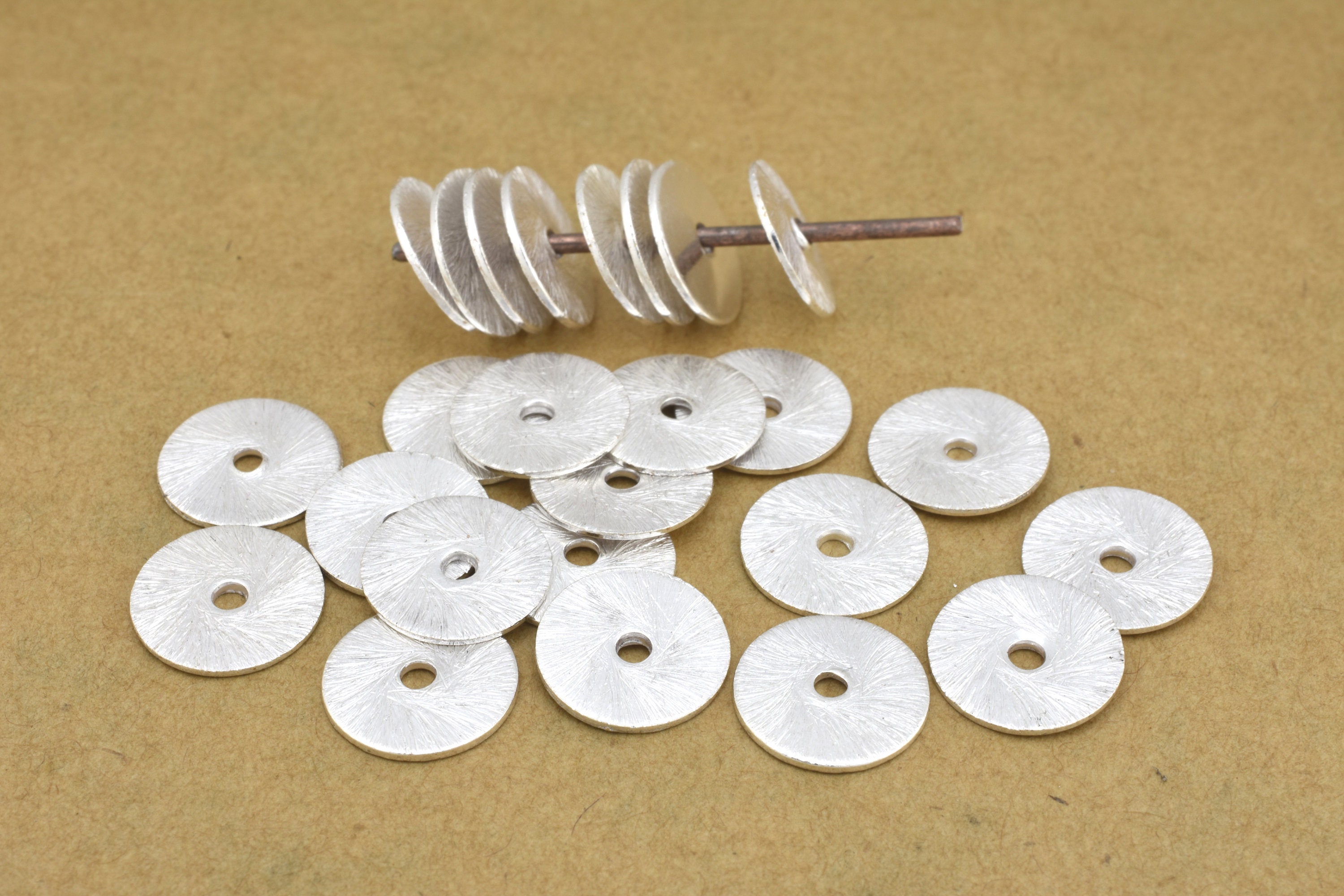 8mm 50pc flat silver spacer washer beads for jewelry making Etsy