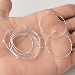 18 pcs - Fils d&#39;oreille plaqués argent de 32 mm pour accessoires de fabrication de bijoux
