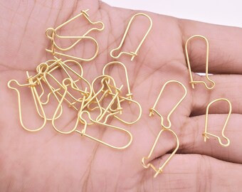 40pcs Gold Plated Kidney Earring Hooks, 22mm 20 Gauge, Jewelry Making