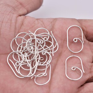 30 crochets d&#39;oreille plaqués argent faits main de 24 mm pour la fabrication de bijoux, accessoires de boucles d&#39;oreilles, fils d&#39;oreille de créateur longs