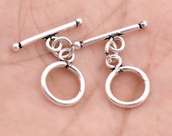 Chiusure a levetta placcate in argento, per creazione di gioielli (2 set)