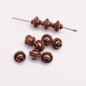 8mm 6pc Bali Style Antique Copper Beads for Jewelry Making, Copper Spacer  Beads, Hearts and Rings, Jewelry Findings 