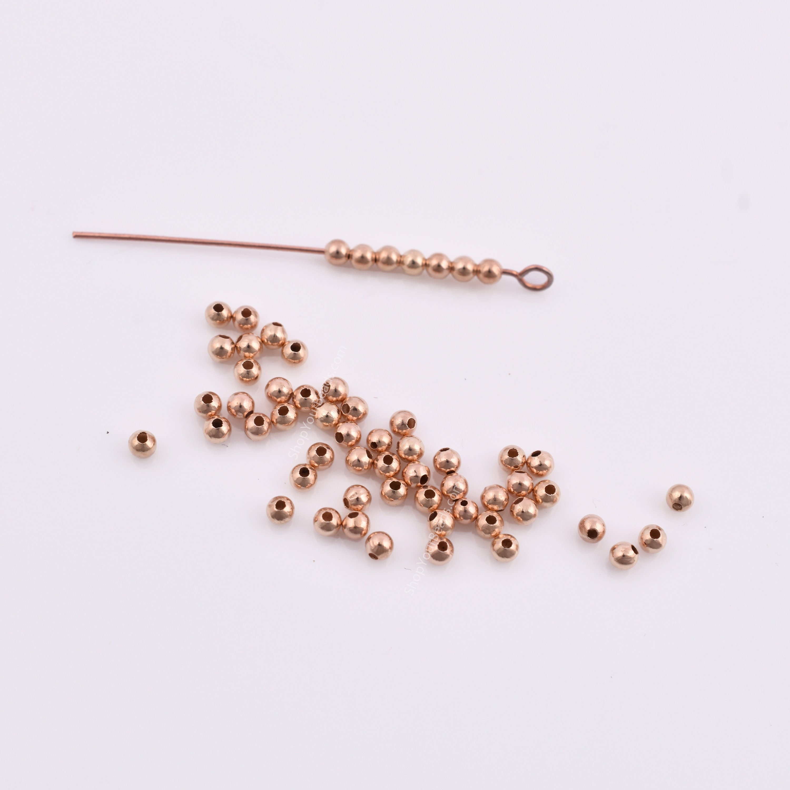 Wholesale 200Pcs 3mm Round Metal Ball Spacer Beads For Jewelry Making DIY Copper 