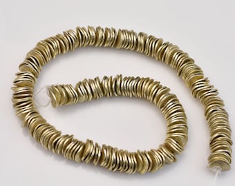 222 pieces, 8Inch Strand Of 6mm Wavy Disc 14kt Gold Color Tone