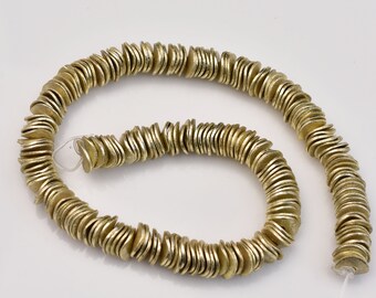 222 pieces, 8Inch Strand Of 6mm Wavy Disc 14kt Gold Color Tone