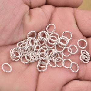 8mm - 50pc Twisted Wire Silver Jump Rings, Jewelry Making Closed Jumprings, Round Large Jump Rings, O Rings Jewelry Findings, 16 Gauge