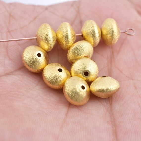 10mm 10pc Gold Saucer Beads, Brushed Spacer Beads for Jewelry Making, Gold  Plated Beads Findings, Jewelry Supplies 