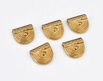 13mm - 8pcs Raw Brass Charms, Boho Brass Pendants, Boho Pendants , Handmade, Charms For Macrame, Charms For Jewelry Making