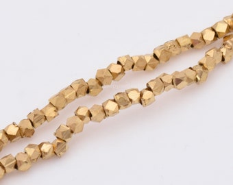 Cuentas espaciadoras de diamante de latón crudo, facetadas, para joyería (79 piezas - 3 mm)