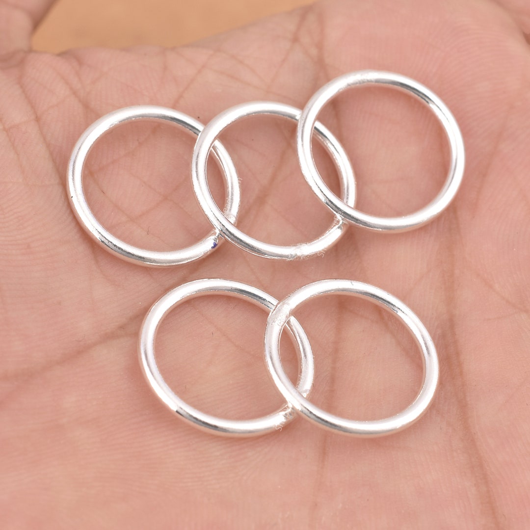 Silver Plated Closed Jump Rings 18mm – Jewelry Making Links (8 Pc