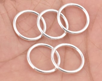 18mm - 8pc Silver Plated Large Closed Jump Rings, Silver Plated Connector Links For Jewelry Making, O Rings, Circle Links