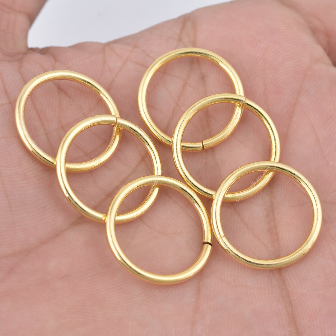 Solid Brass Jump Rings - 16 Gauge, 8mm OD, Saw-Cut, 140 Pieces (1 Oz), Made In USA, Lead/Nickel Free