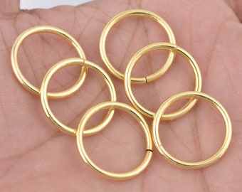 Gold Jump Ring 20mm - 8pc, Gold Plated Saw Cut Large Jump Rings For Jewelry Making