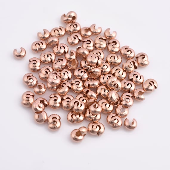 5mm Rose Gold Plated Crimp Covers, Knot Covers Component For Jewelry  Making, Jewelry Findings, Rose Gold Plated Findings - 120pcs