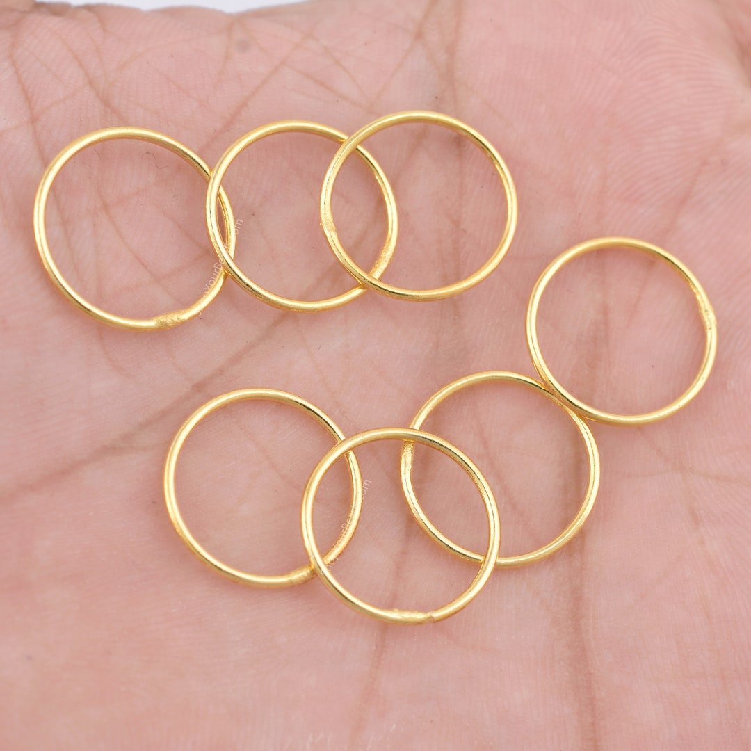 15mm 32pc Gold Plated Jump Rings Gold Plated Closed Round Etsy