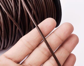 Tan Brown Leather Cord 3mm – Round, Lead-Free Jewelry Making