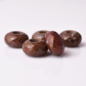 Large Hole Natural Palm Agate Gemstone Beads