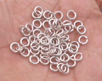 Silver Jump Rings 6mm - 113pc, Open / Split Silver Plated Open Wire Jump Rings, Round Shape Jump Rings