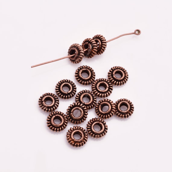 8mm 15pc Bali Style Coil Shape Antique Copper Beads for Jewelry Making,  Copper Spacer Beads, Spring Beads, Jewelry Findings 