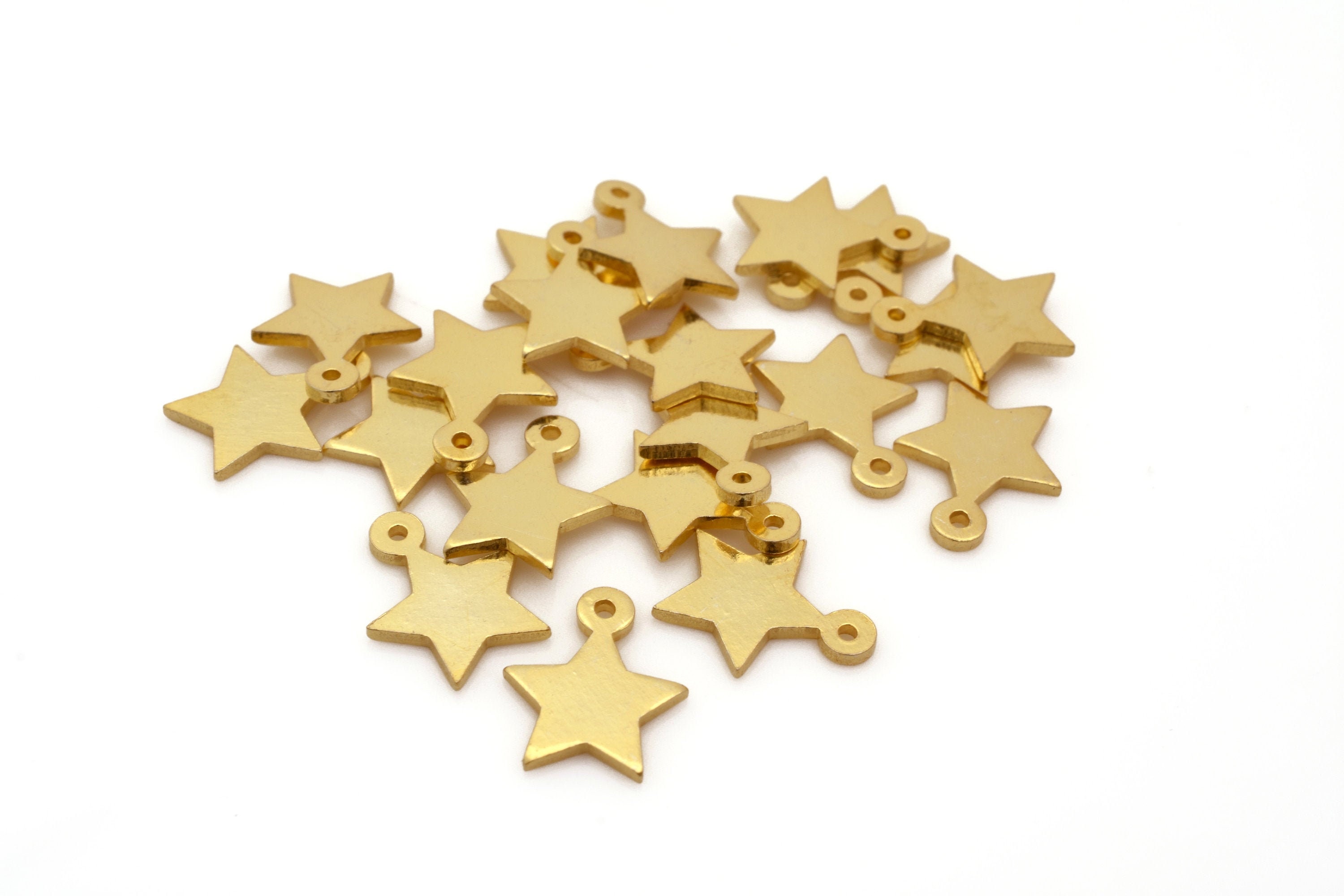12mm 20pcs Gold Star Charm con agujero en la parte superior Etsy