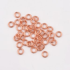 Copper Open Jump Rings 6mm - 112pcs, Copper Plated Open / Split Wire Jump Rings, Round Shape Jump Rings