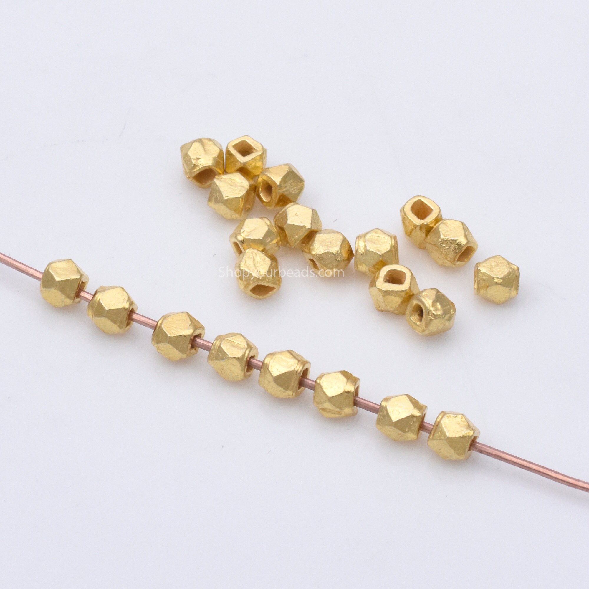 4mm 50pc Tiny Gold Plated Spacer Beads for Jewelry Making Etsy