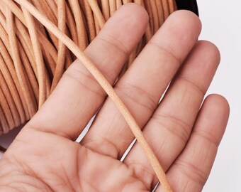 Beige Leather Cord 3mm – Round, Premium Quality Indian Leather