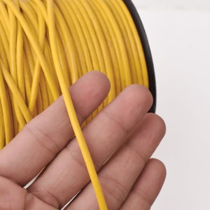 3mm Leather Cord - Yellow Color - Round - Indian Leather - Antique Color Natural Dye