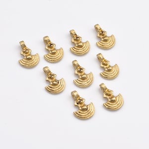 16mm - 12pcs Raw Brass Tribal Geometric Charms , Tribal Pendants , Boho Charms , Boho Pendants For Jewelry Makings And Macrame