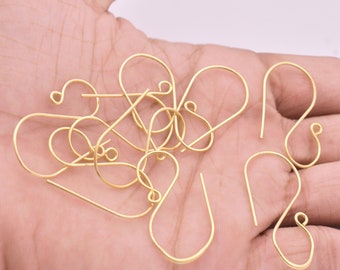 24pc Gold Earring Hook Wire For Jewelry Making, 31mm Long, 20 Gauge AWG