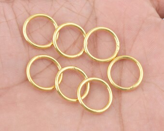 15 mm - 10 szt. złotych dużych kółek montażowych, grube, ciężkie, grubość 14