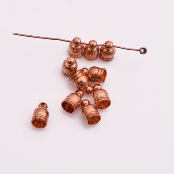 9mm Long Copper Temple Cord End Caps for Jewelry Making , Jewelry