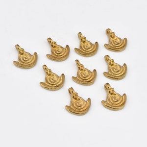 12mm - 10pcs Raw Brass Charms, Tribal Brass Pendants, Ethnic Charms , Boho Pendants For Jewelry Making And Micro Macrame