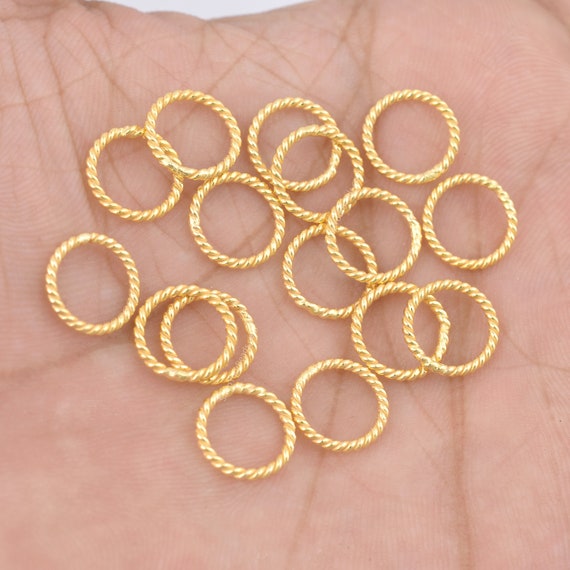 Gold Twisted Jump-rings 17 AWG 10mm Diameter 50pc Gold - Etsy