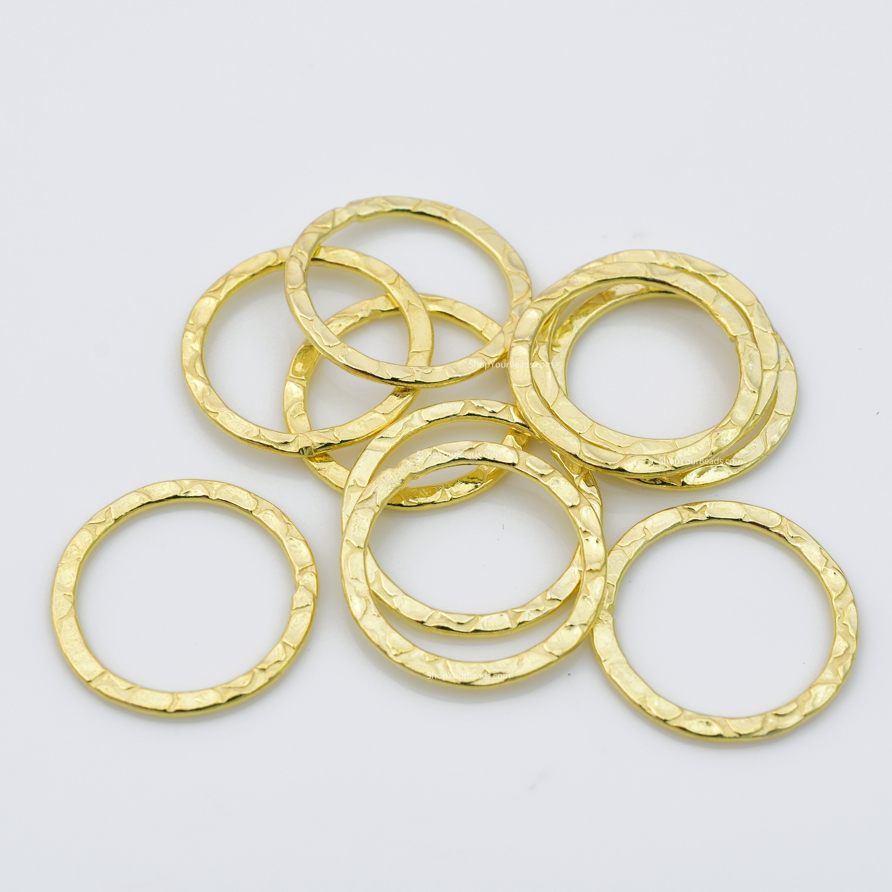 Gold Saucer Beads 8mm-20pcs, Gold Plated Brushed Spacer Beads, Metal Beads  for Jewelry Making 